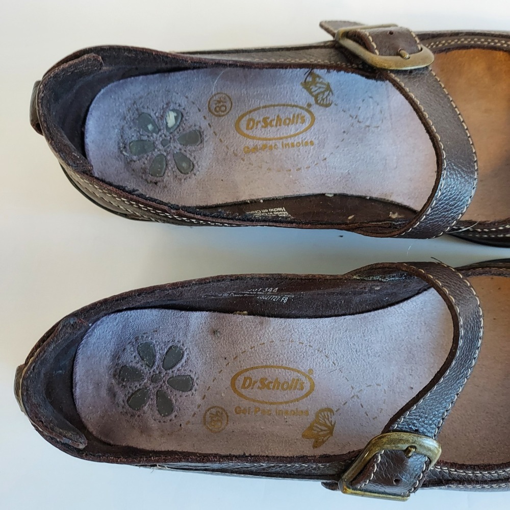Dr Scholls Danya Dark Brown Leather Mary Jane Shoes Women US‎ 8.5 - Picture 7 of 9